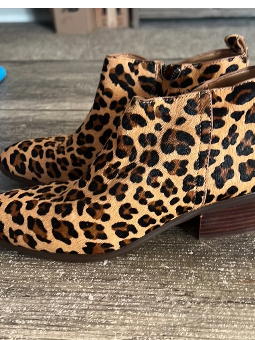 J. Crew Leopard Print Ankle Booties in Tan and Black